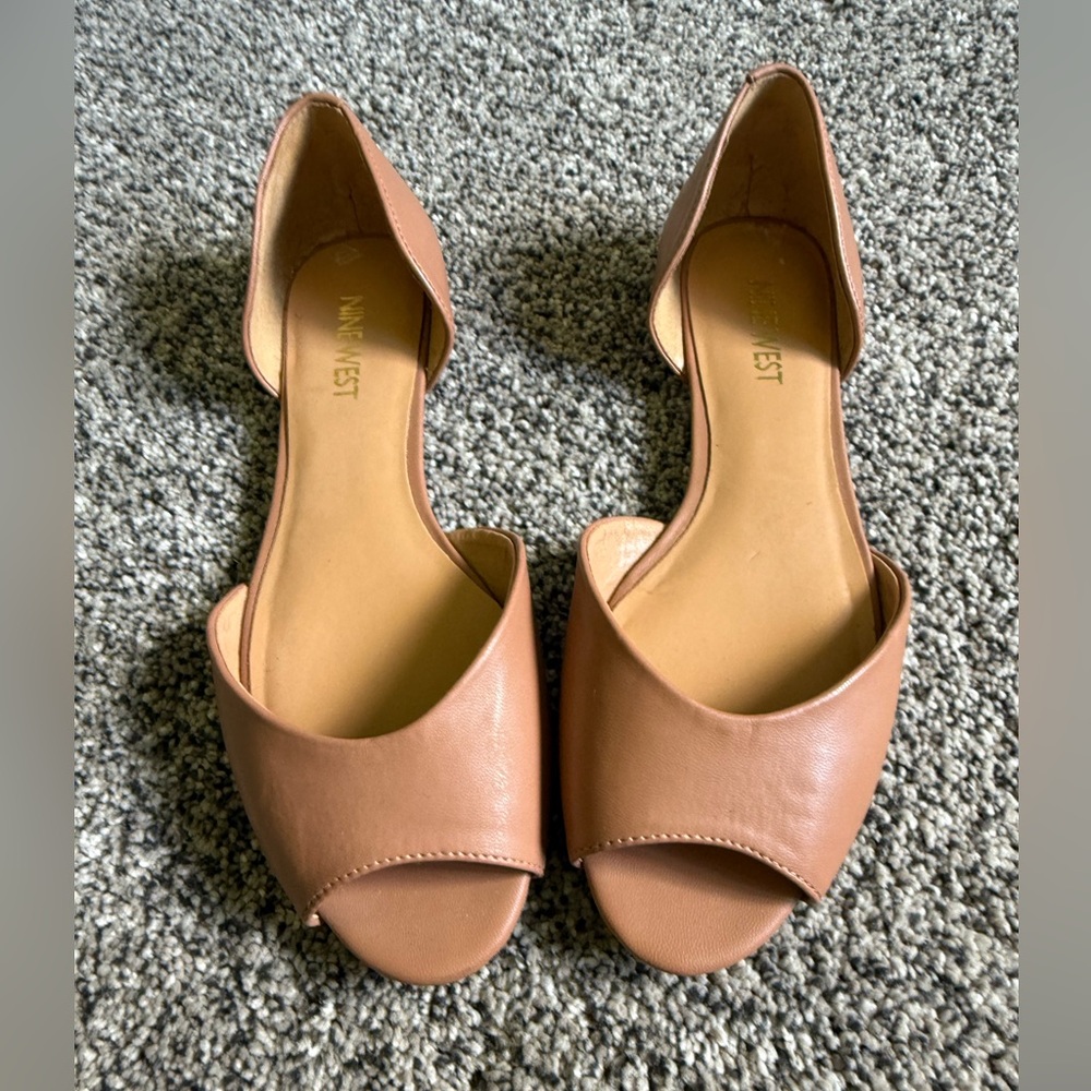 Nine West Women's Brown Open-Toe Flats